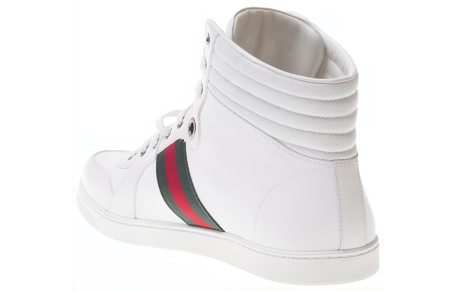 Lookbook グッチ シグネチャー レザー ハイカット (ホワイト) 221825-ADFX0-9060