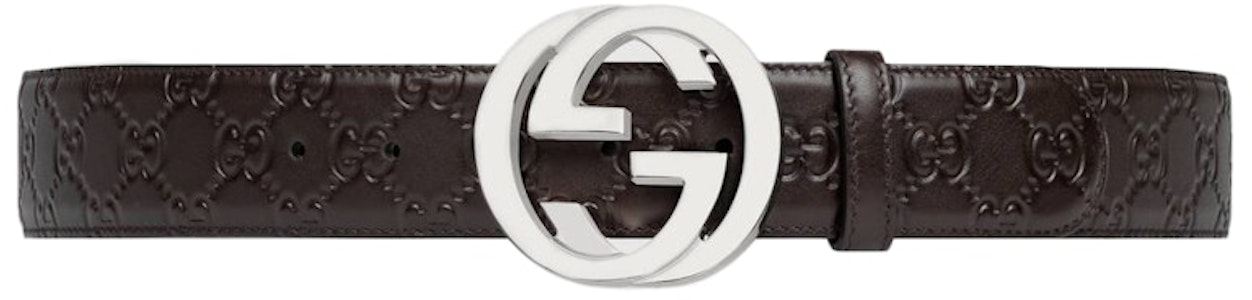 Cinturón de Cuero Marrón Gucci Signature Buy Cinturón de Cuero Marrón Gucci Signature
