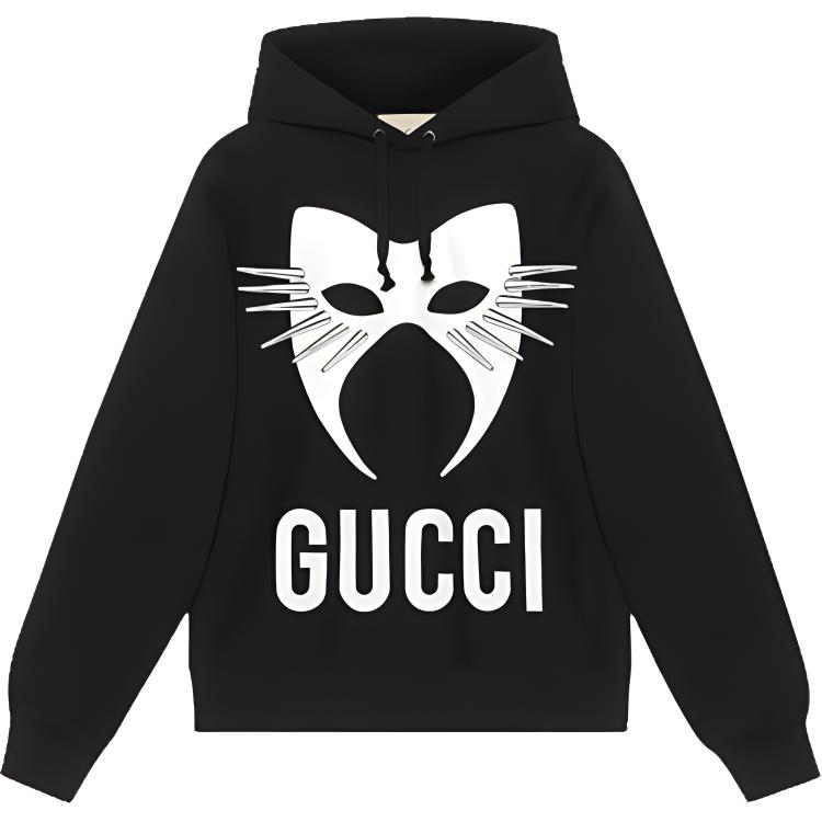 Gucci Signature Oversized Hoodie Unisex Black 569828-XJBTR-1299