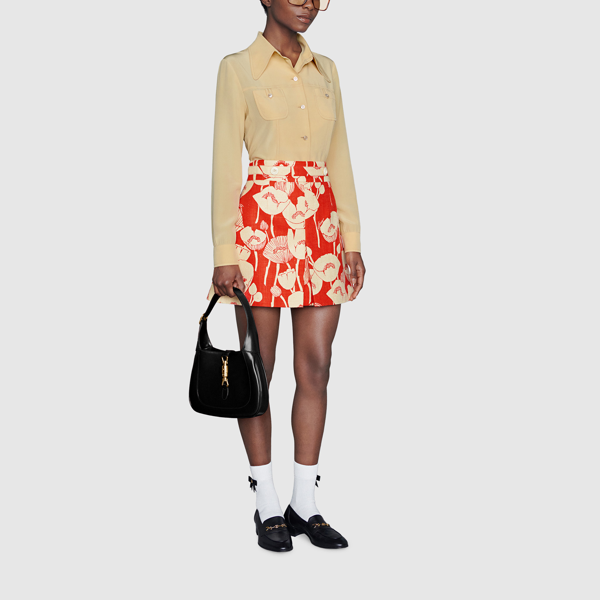 Details for GUCCI 丝质红色A字裙 花卉印花 Endless Overture系列 661562-ZAGUI-6397