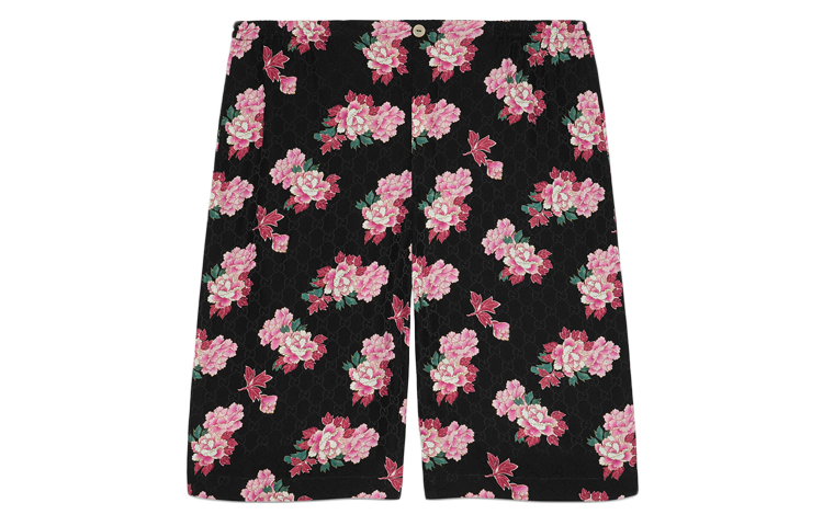 Gucci Silk Casual Shorts with Peony Print Multicolor 624399-ZAEP6-1187