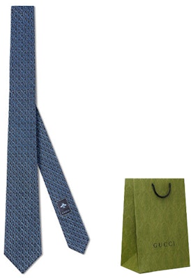 GUCCI Silk Tie with Double G Outline Blue Gift Edition 643969-4E002-4369 Order GUCCI Silk Tie with Double G Outline Blue Gift Edition 643969-4E002-4369