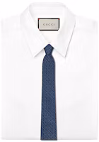 Lookbook GUCCI 藍色雙G輪廓絲質領帶 礼品版本 643969-4E002-4369