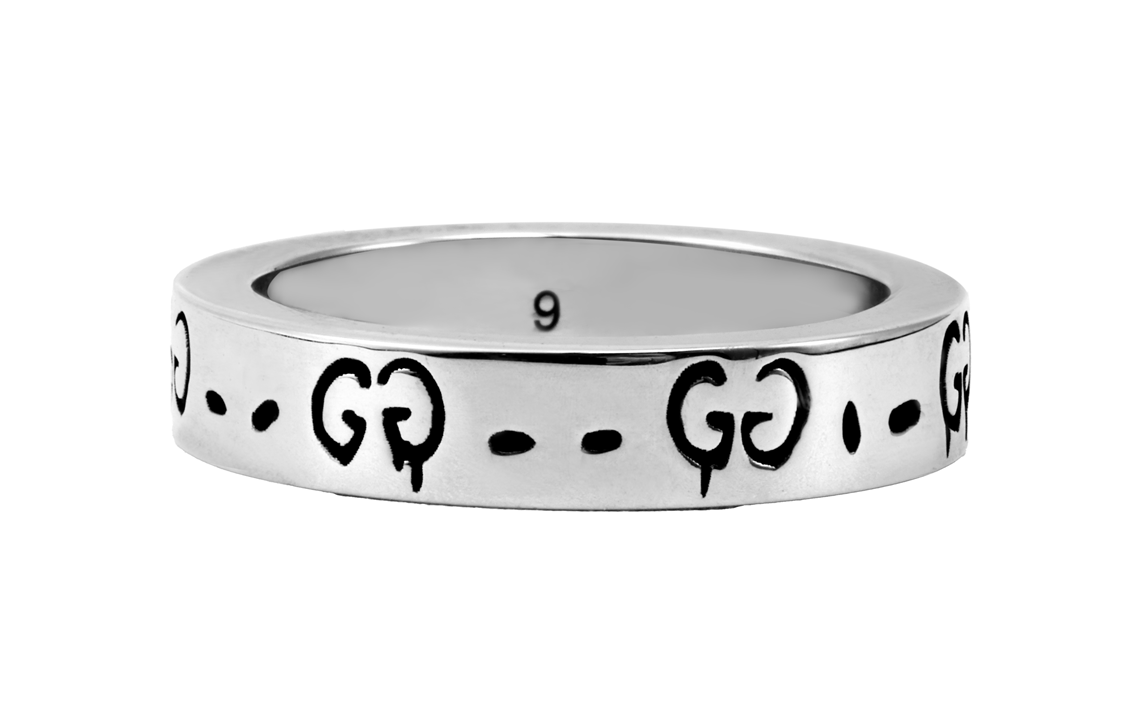 GUCCI Silver 0.4cm 925 Sterling Ring Unisex Couple Style. 477932-J8400-0701-2021