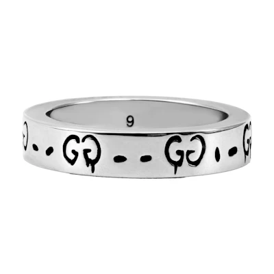 GUCCI Silver 0.4cm 925 Sterling Ring Unisex Couple Style. 477932-J8400-0701-2021