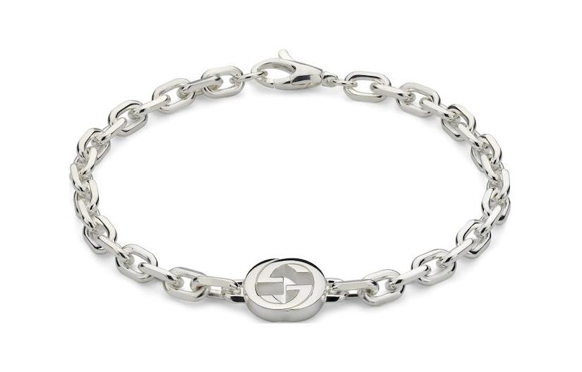 GUCCI Silver 925 Cut-Out Design Unisex Bracelet Couples' Style Silver. 796351J8400