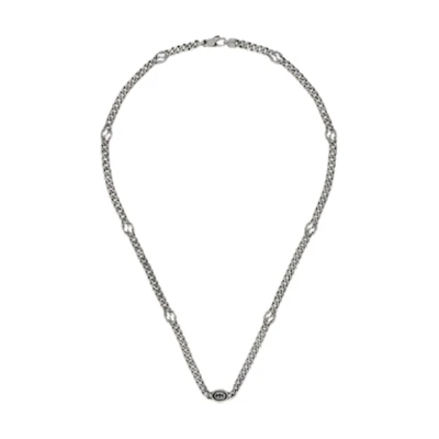 GUCCI Silver 925 Hollow Pendant Necklace Unisex Couple Design Silver. YBB678661001