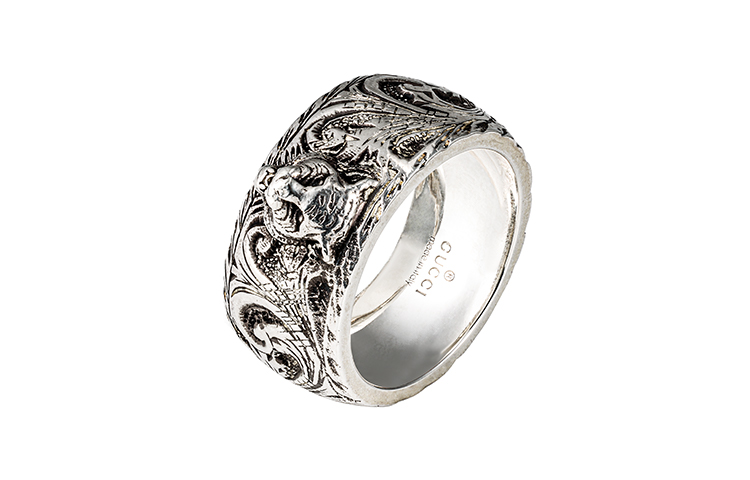 Lookbook GUCCI 銀製 925 復古老虎頭戒指 銀色款式 433571-J8400-0811