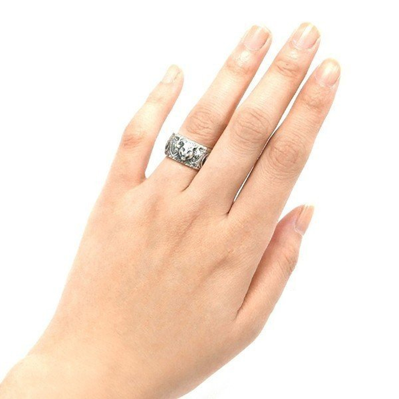 Shop GUCCI 銀製 925 復古老虎頭戒指 銀色款式 433571-J8400-0811