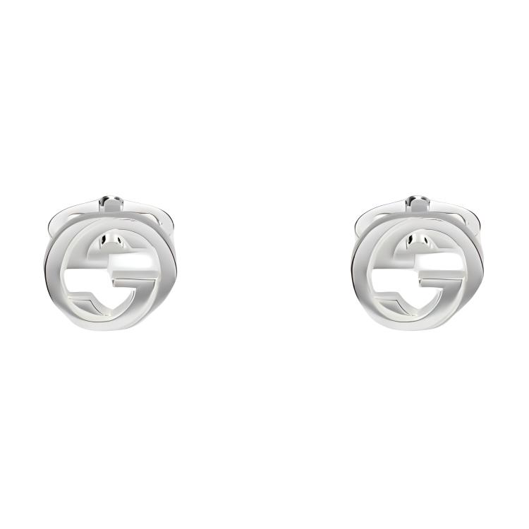 GUCCI Silver 925 Unisex Cufflinks Minimalist Design Silver Color. 798542J8400
