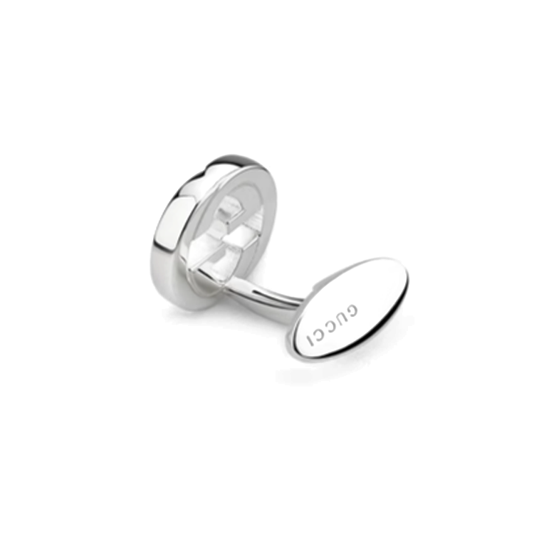 GUCCI Silver 925 Unisex Cufflinks Minimalist Design Silver Color. 798542J8400 圖 3