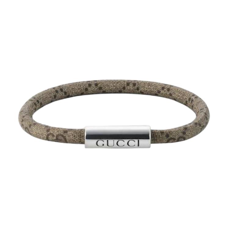 GUCCI Silver Bracelet 925 Unisex Logo Design Gray Couple Style. 797156JAAGE8163