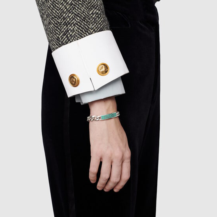 Details for GUCCI 銀色手鍊附Gucci標誌 男女通用款 678712-J8410-9071