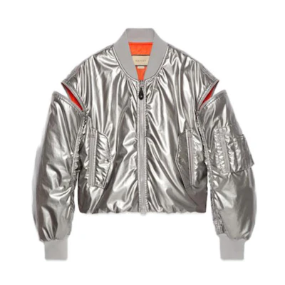 Gucci Silver Casual Zip Jacket 774758-Z8BQY-1700