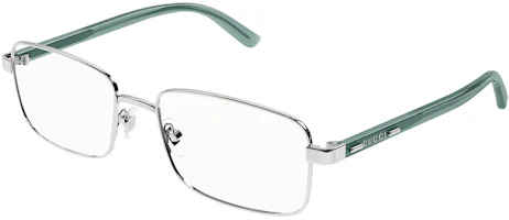 GUCCI Silver Irregular Optical Glasses Unisex with Logo Print Temples. GG1586O GUCCI Silver Irregular Optical Glasses Unisex with Logo Print Temples. GG1586O