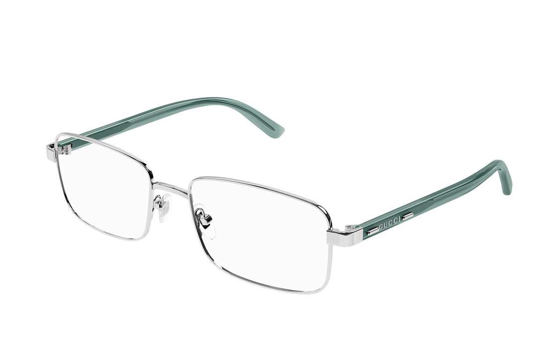 GUCCI Silver Irregular Optical Glasses Unisex with Logo Print Temples. GG1586O 圖 2