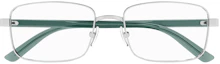 Lookbook Kacamata Optik GUCCI Silver Unisex dengan Gagang Logo Cetak. GG1586O
