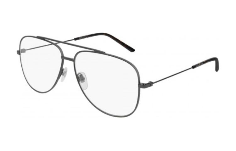 GUCCI Silver Metal Aviator Optical Frames Unisex Designer Glasses GG0442O001