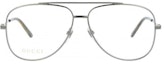 Lookbook GUCCI Cermin Mata Aviator Logam Perak Unisex Reka Bentuk Mewah GG0442O001