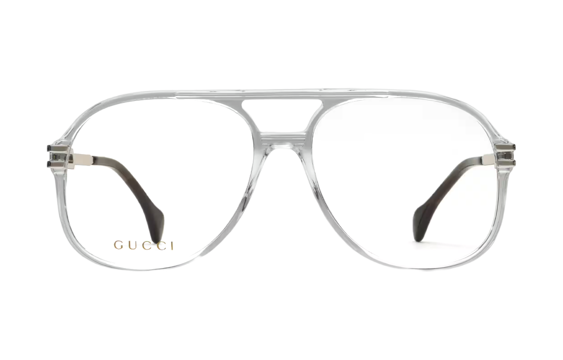 Order GUCCI銀色金屬飛行員眼鏡框 切割字母設計 男士款 692786J07401891