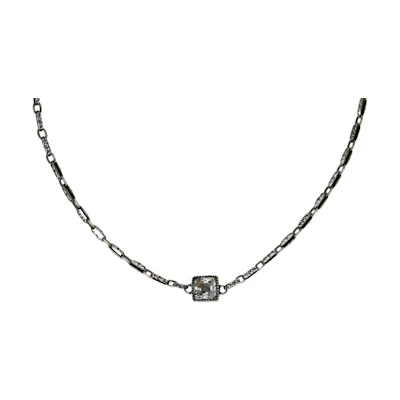 GUCCI Silver Necklace Unisex with Solid Design & Synthetic Crystal. 550926J74528113