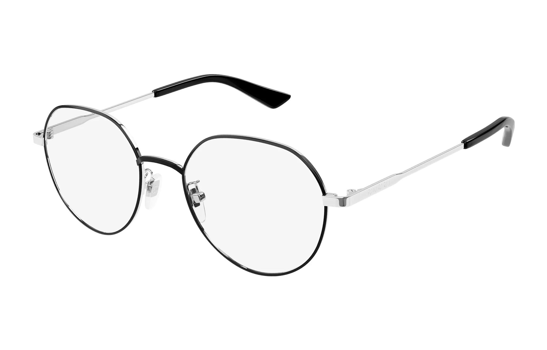 Order GUCCI Silver Oval Metal Optical Eyeglasses Unisex Elegant Minimalist Design GG1232OA-003 53