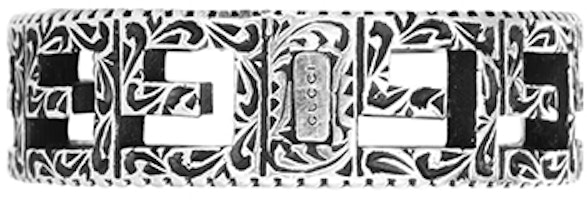 Shop GUCCI 雙G鏤空設計銀戒指 576993-J8400-0811