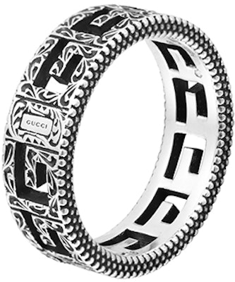 GUCCI Silver Ring with Double G Hollow Design 576993-J8400-0811 Purchase GUCCI Silver Ring with Double G Hollow Design 576993-J8400-0811
