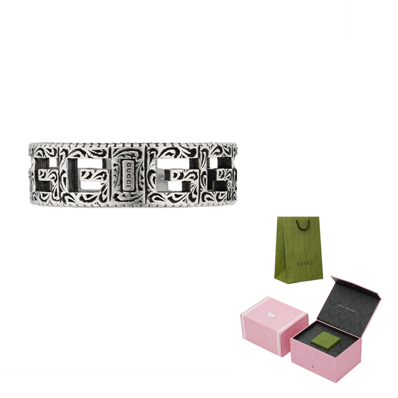 Sizing GUCCI 雙G鏤空設計銀戒指 576993-J8400-0811