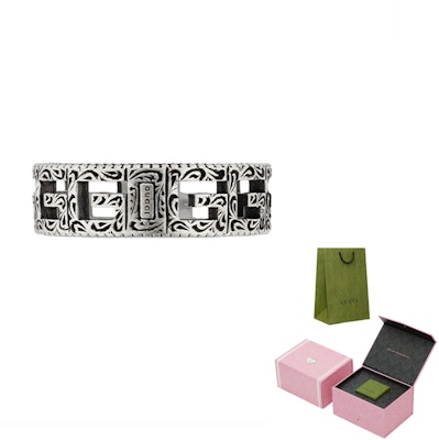 GUCCI Silver Ring with Double G Hollow Design 576993-J8400-0811 Sizing GUCCI Silver Ring with Double G Hollow Design 576993-J8400-0811