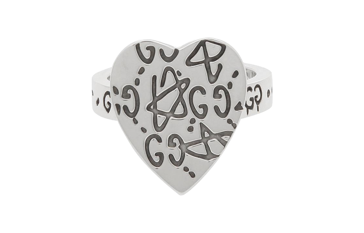 GUCCI Silver Ring with Letter and Star Design, Unisex Couple Style 457229J84000701 圖 3