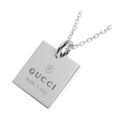 GUCCI Silver Square Design Necklace for Men 223869-J8400