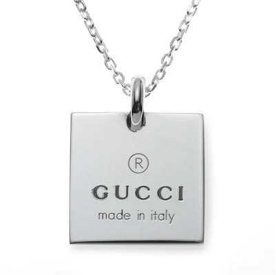 GUCCI Silver Square Design Necklace for Men 223869-J8400 Lookbook GUCCI Silver Square Design Necklace for Men 223869-J8400
