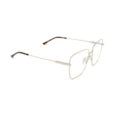 GUCCI Silver Square Optical Frame with Lettering for Men. GG1414O002