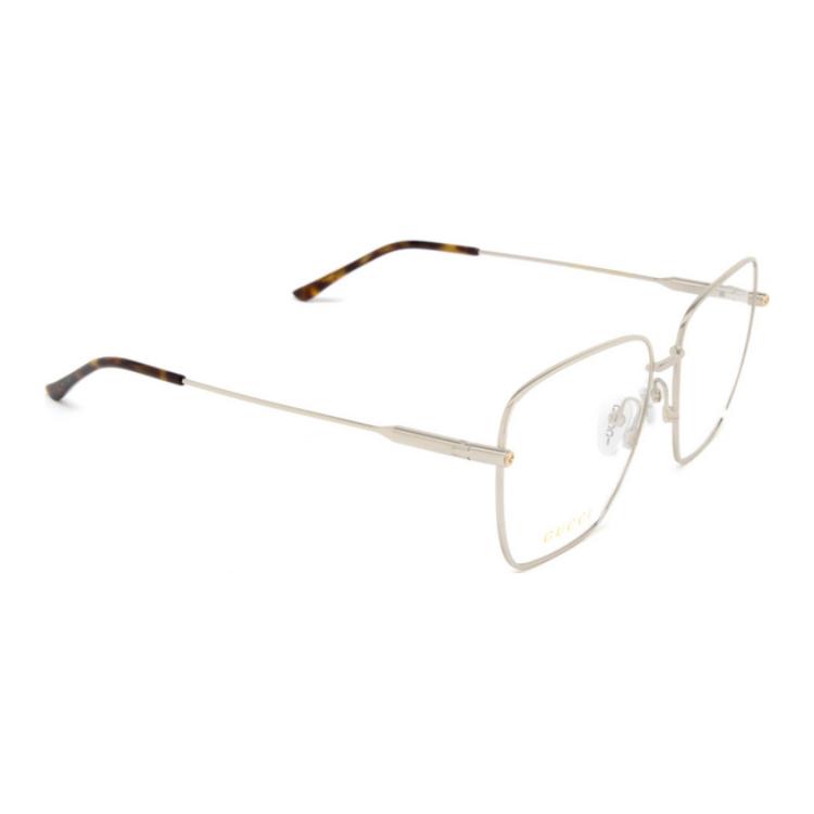 GUCCI Silver Square Optical Frame with Lettering for Men. GG1414O002 圖 2