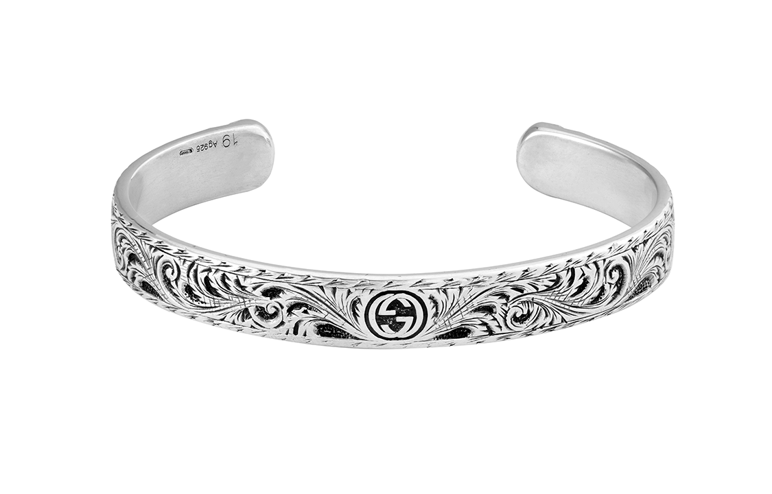 GUCCI Silver Tiger Head Adjustable Unisex Bracelet YBA433575001