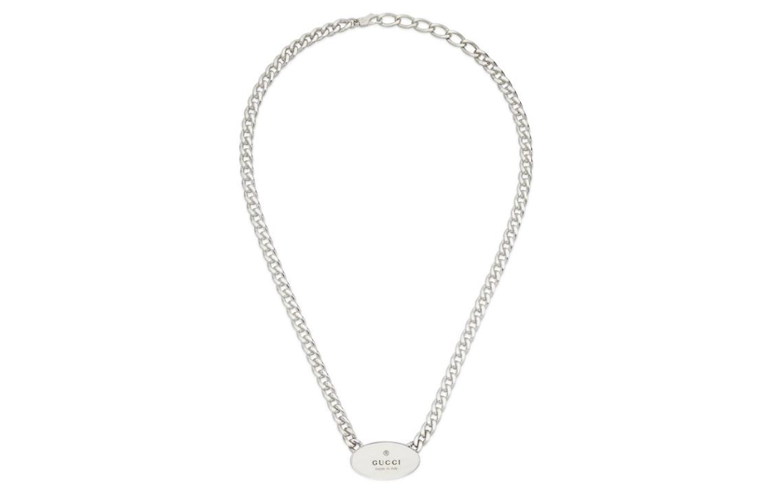 GUCCI Silver Trademark Pendant Necklace 925 Silver Unisex Couples Chain. 781170J84008106 圖 3