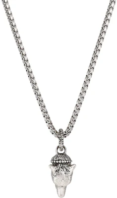 GUCCI Rantai Loket Kepala Serigala Perak 925 Sterling Silver untuk Lelaki. 524122-J8400-0811 Buy GUCCI Rantai Loket Kepala Serigala Perak 925 Sterling Silver untuk Lelaki. 524122-J8400-0811