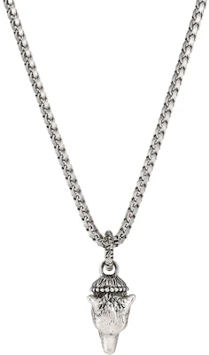 GUCCI Rantai Loket Kepala Serigala Perak 925 Sterling Silver untuk Lelaki. 524122-J8400-0811 Order GUCCI Rantai Loket Kepala Serigala Perak 925 Sterling Silver untuk Lelaki. 524122-J8400-0811