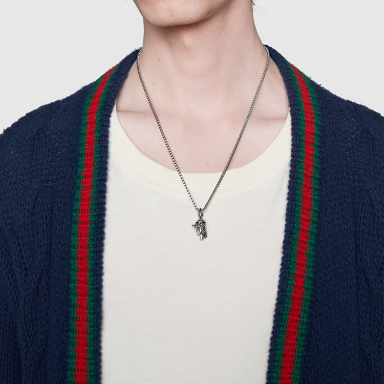 Purchase Collar GUCCI Colgante Cabeza de Lobo Plata 925 para Hombre. 524122-J8400-0811