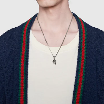 GUCCI Rantai Loket Kepala Serigala Perak 925 Sterling Silver untuk Lelaki. 524122-J8400-0811 Purchase GUCCI Rantai Loket Kepala Serigala Perak 925 Sterling Silver untuk Lelaki. 524122-J8400-0811