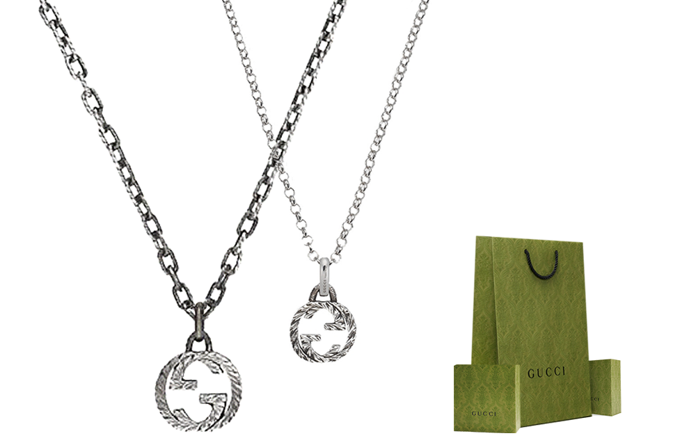 Order 구찌 심플 편안한 925 실버 목걸이 유니섹스 커플 디자인. 455535/455307-J8400-0811