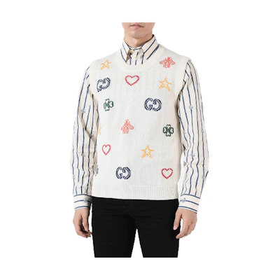 Gucci Sleeveless Printed Knit Vest White 626640-XKBGE-9750