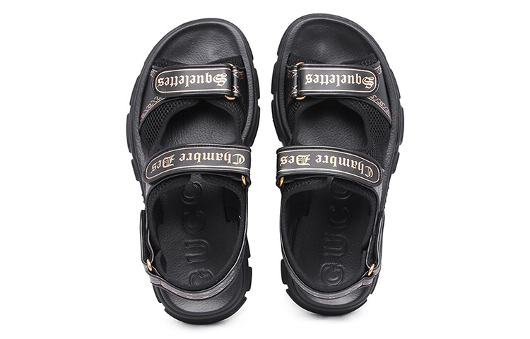 Shop Gucci Selipar 'Black Print' 546060-DIR30-1072