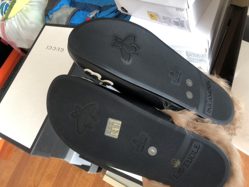 Order 古馳 毛拖鞋