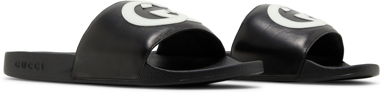 GUCCI古馳 互扣式雙G 時尚涼拖 男款 黑色 Cheap GUCCI古馳 互扣式雙G 時尚涼拖 男款 黑色