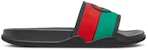 Selipar Gucci 'Interlocking G - Hitam Merah Hijau' 655265-JFA00-8815