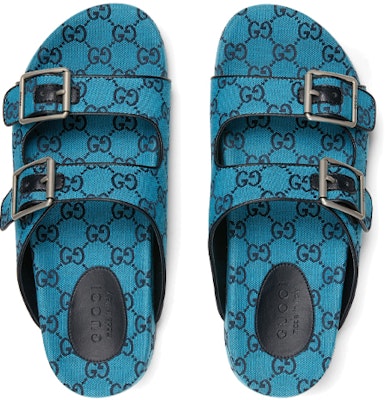 Gucci蓝色字母印记拖鞋 663654-9SFV0-4276 Shop Gucci蓝色字母印记拖鞋 663654-9SFV0-4276