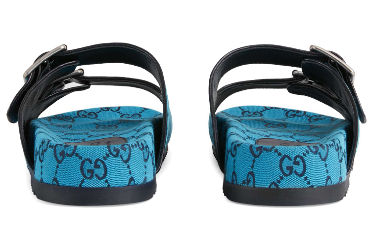 Purchase Gucci Slide Sandale Riemen ''Hellblau Monogramm'' 663654-9SFV0-4276