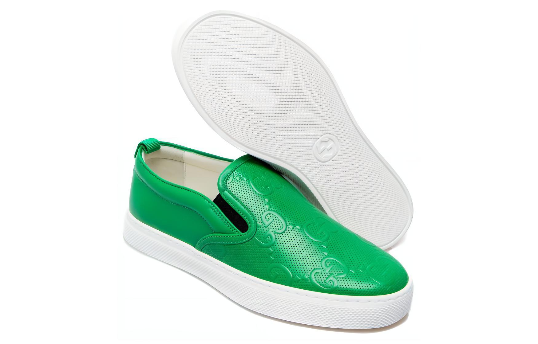 Shop Gucci Slip-On 'GG Embossed - Hijau' 407364-1XK20-3776